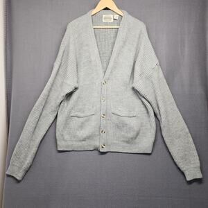 Vintage Saugatuck Drygoods Cardigan Sweater Mens XL Gray Button Front 90s